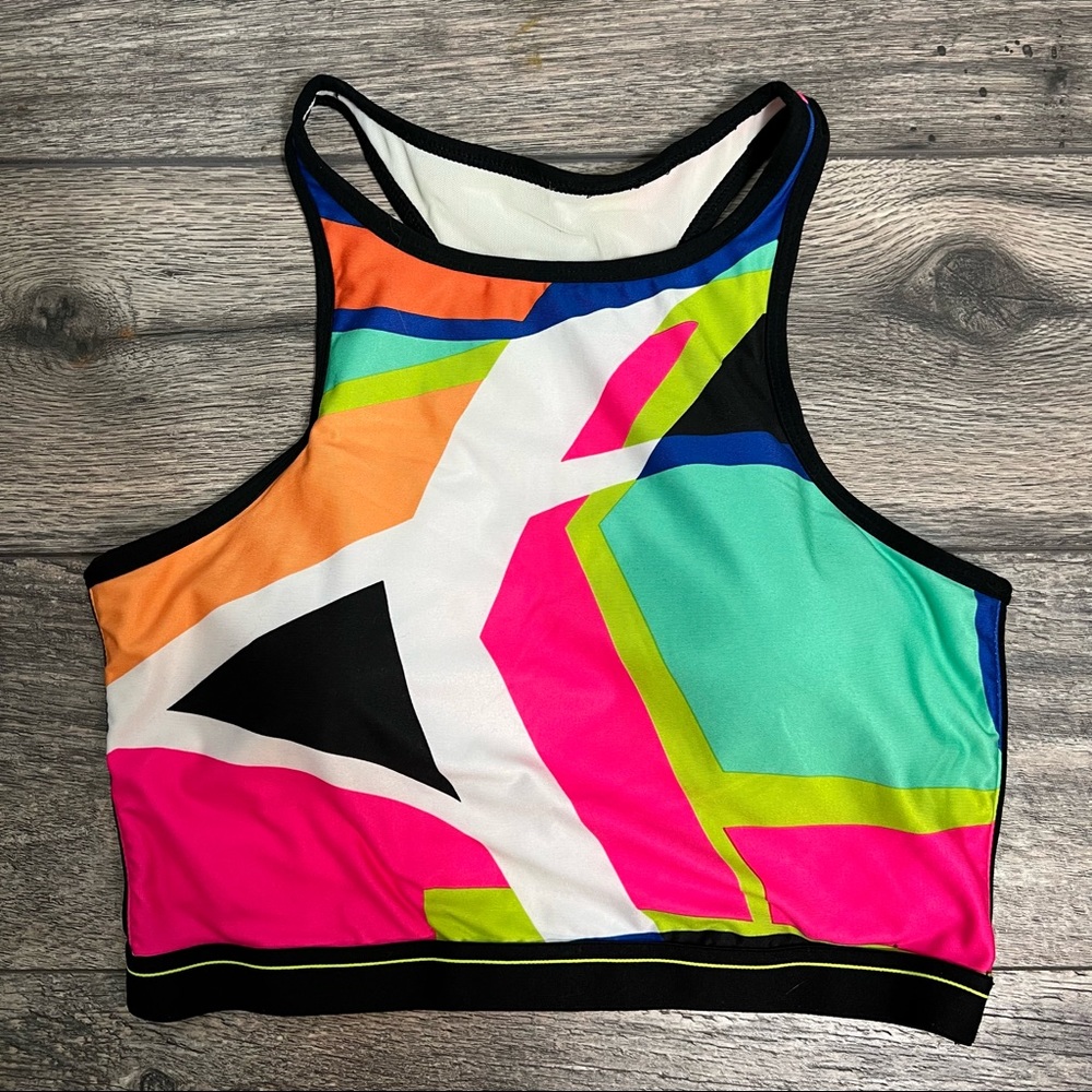 Fabletics Colorblock Sports Bra-Removable Padding-Bright-Approx Small